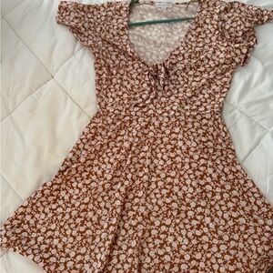Brown Floral Dress